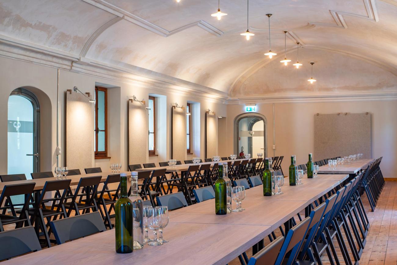 Das Tagungs- und Kurszentrum spielt im Culinarium Alpinum eine Schlüsselrolle. Platz gibt es dafür genug – etwa im Klostersaal.