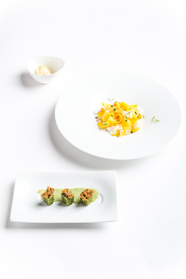 Mangosalat, Matchabiskuit Mangosalat, Matchabiskuit