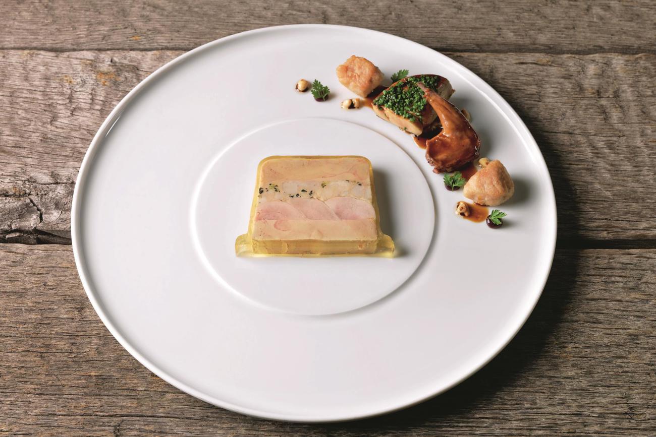  Elsässer Terrine mit Entenleber, Wachtel und Kalbsbries