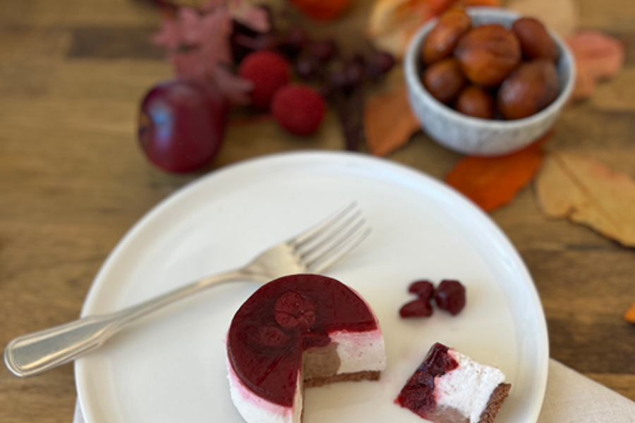 Marroni-Dessert mit Sauerkirschen